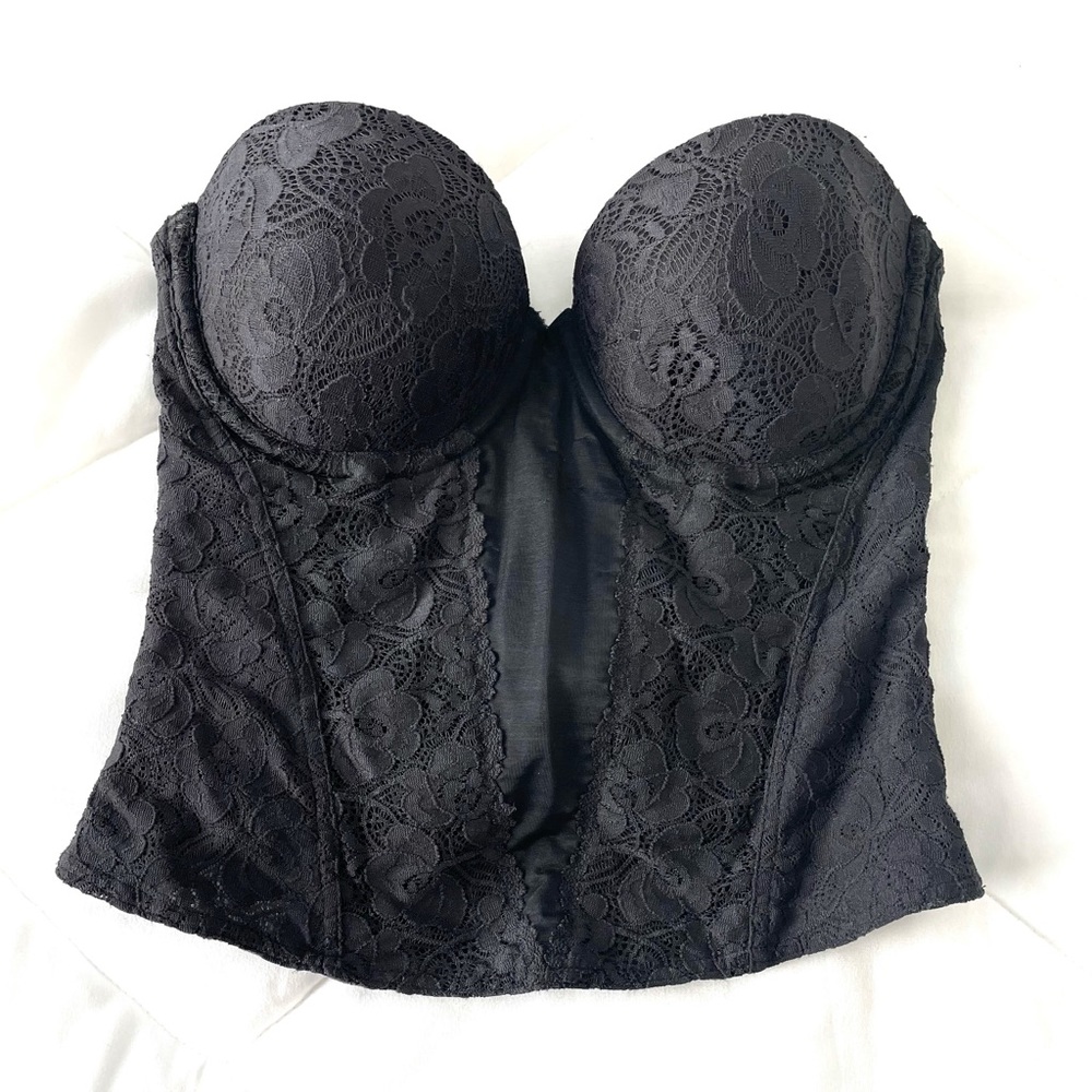 VINTAGE LACEY BLACK MESH CORSET TOP